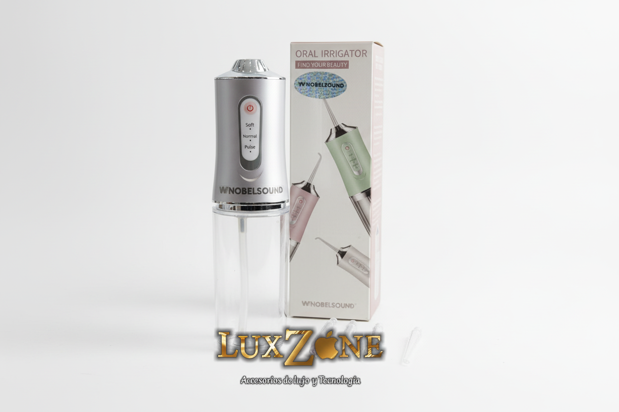 Irrigador Dental Portátil Nobelsound - Limpieza Profunda con 3 Modos y 4 Boquillas.