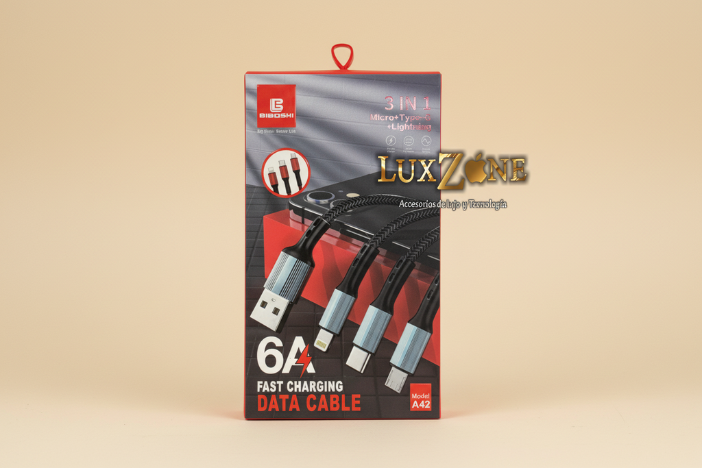 Cable de Carga Rápida 3 en 1 Biboshi