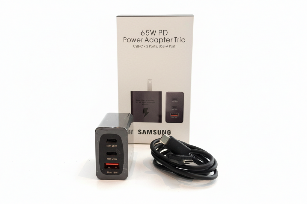 Cargador Samsung Trio 65W PD Certificado + Cable Incluido.