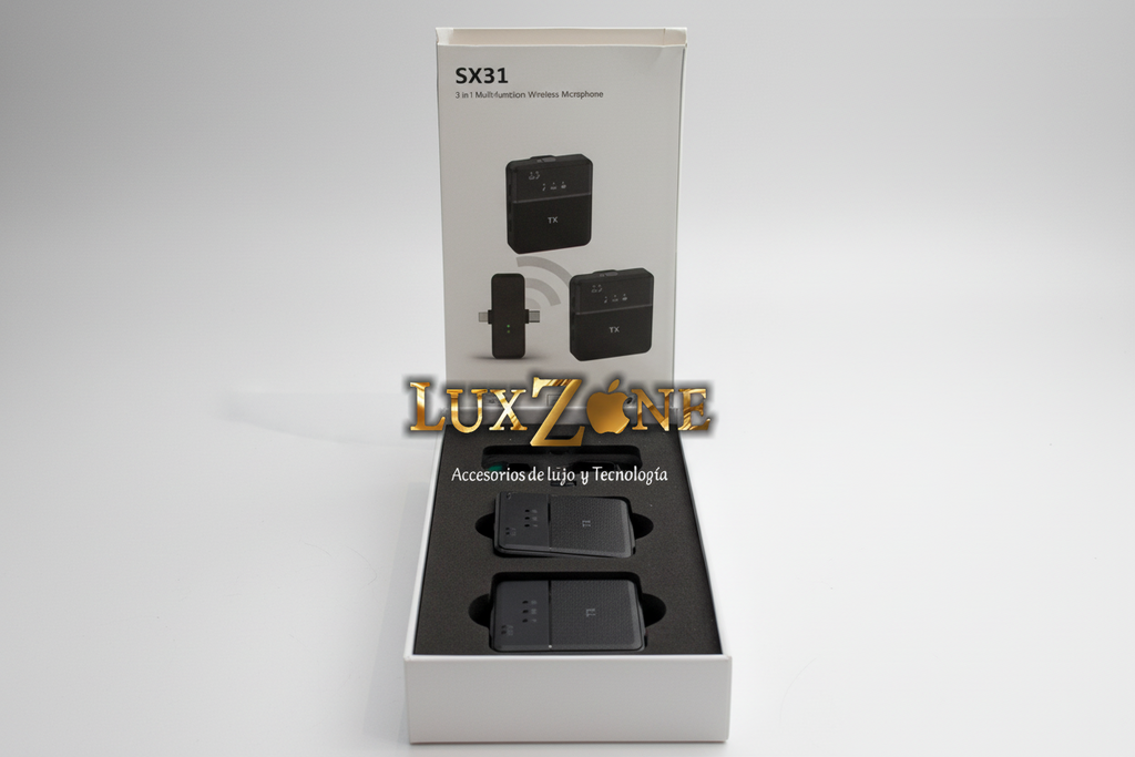 Micrófono Inalámbrico SX31 3 en 1 para iPhone, Android y Cámara – Audio Profesional
