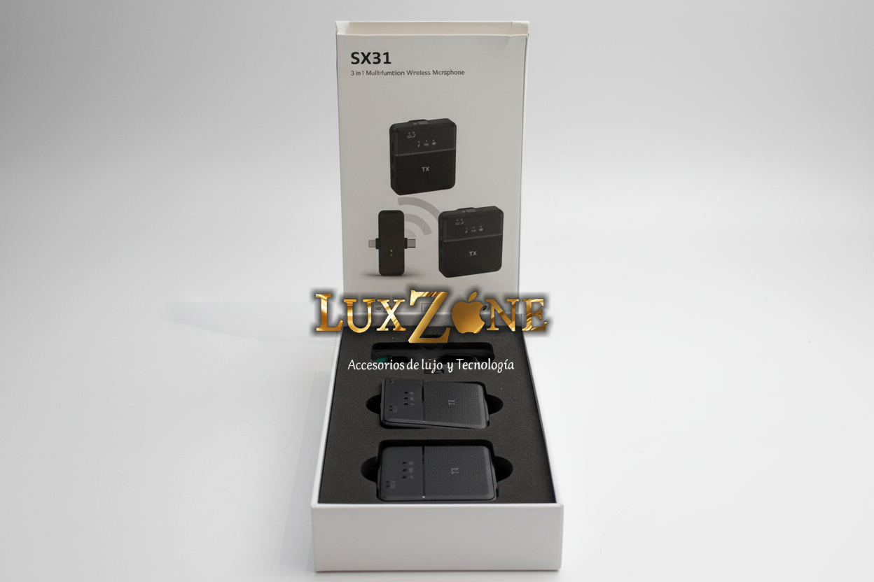 Micrófono Inalámbrico SX31 3 en 1 para iPhone, Android y Cámara – Audio Profesional
