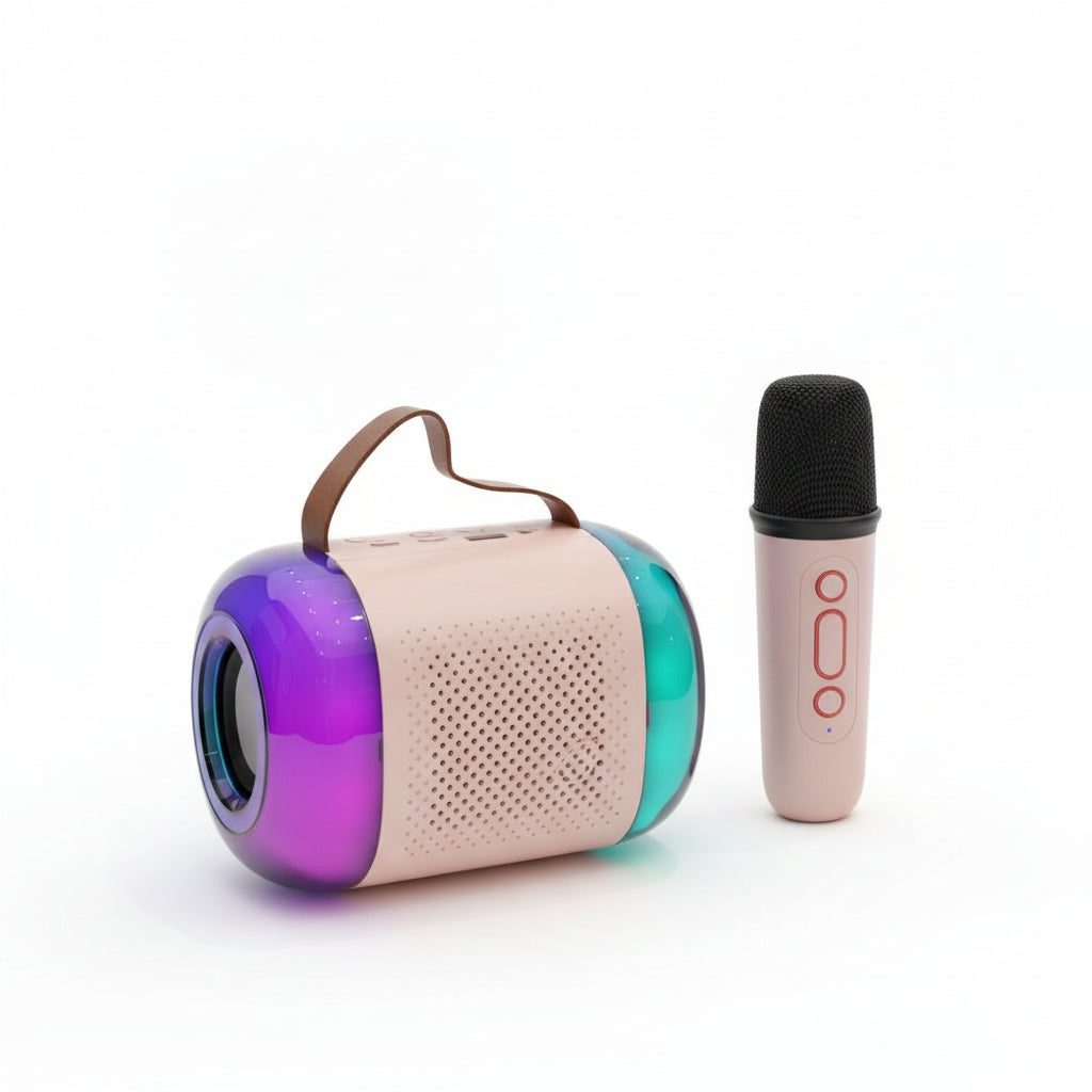 Bafle de Karaoke K5: Sonido Potente, Luces LED y Micrófono Inalámbrico