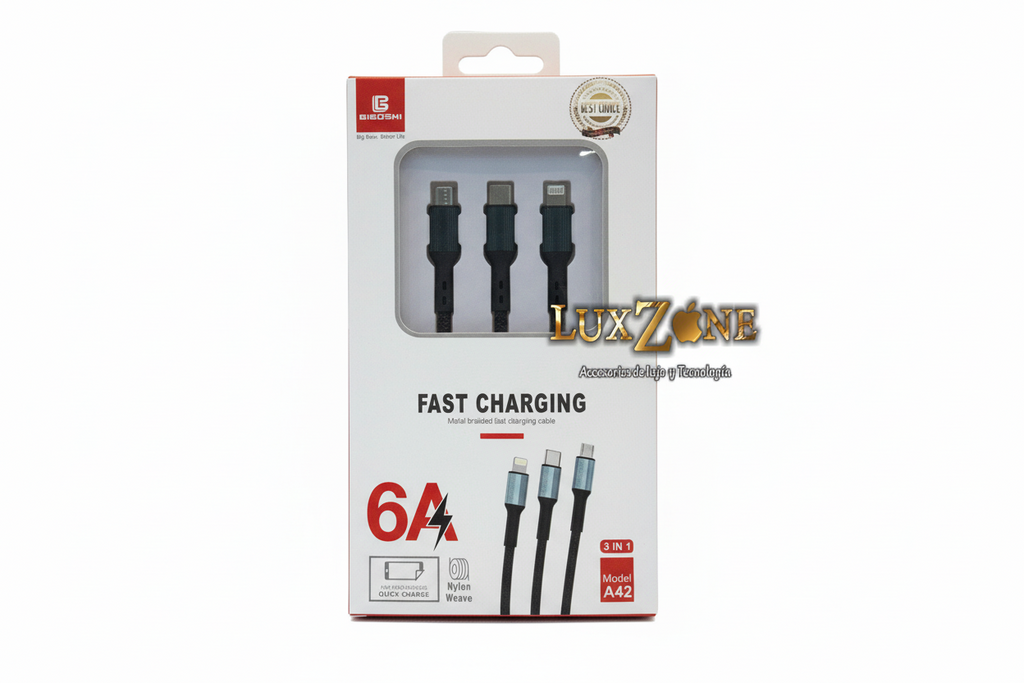 Cable de Carga Rápida 3 en 1 Biboshi