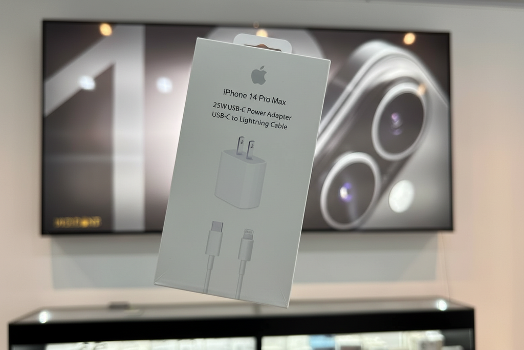 Cargador Carga Rápida 25W para iPhone 14 Pro Max: Adaptador USB-C + Cable