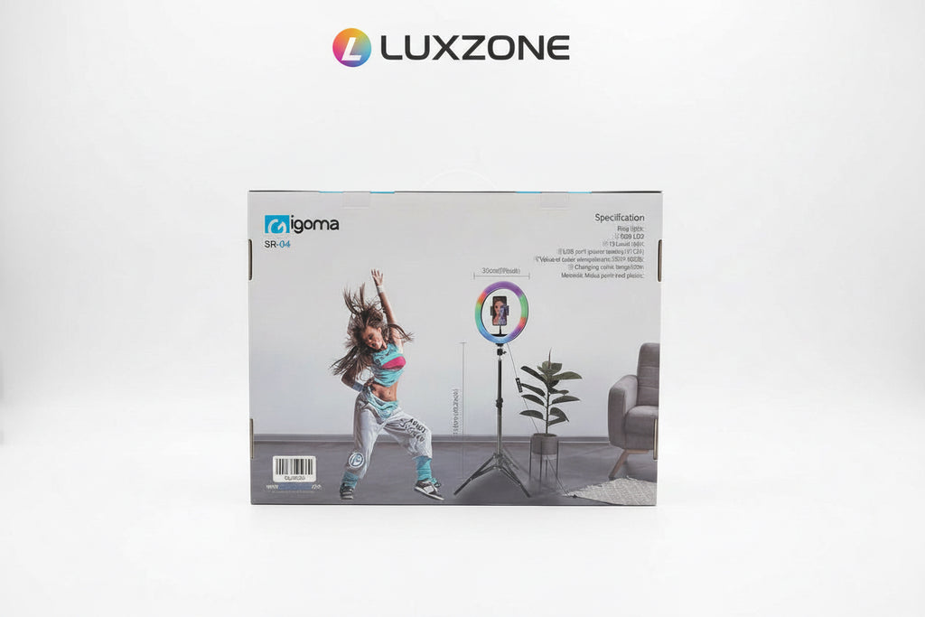 Aro de Luz LED con Trípode y Soporte para Celular – Iluminación Profesional RGB con Modo Música
