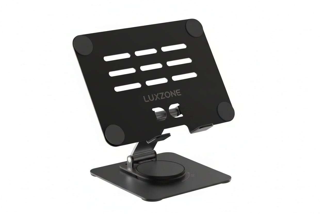 Soporte Premium para Tablet: Elevación Ergonómica y Rotación 360°