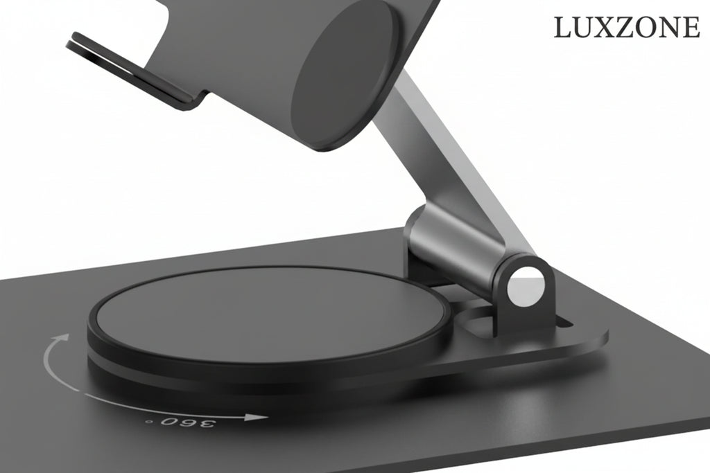 Soporte Premium para Tablet: Elevación Ergonómica y Rotación 360°