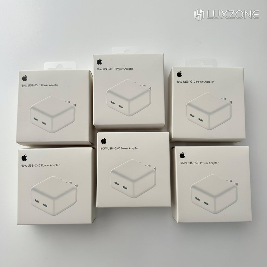 Adaptador Dual USB-C 60W: Carga Ultrarrápida para iPhone y MacBook